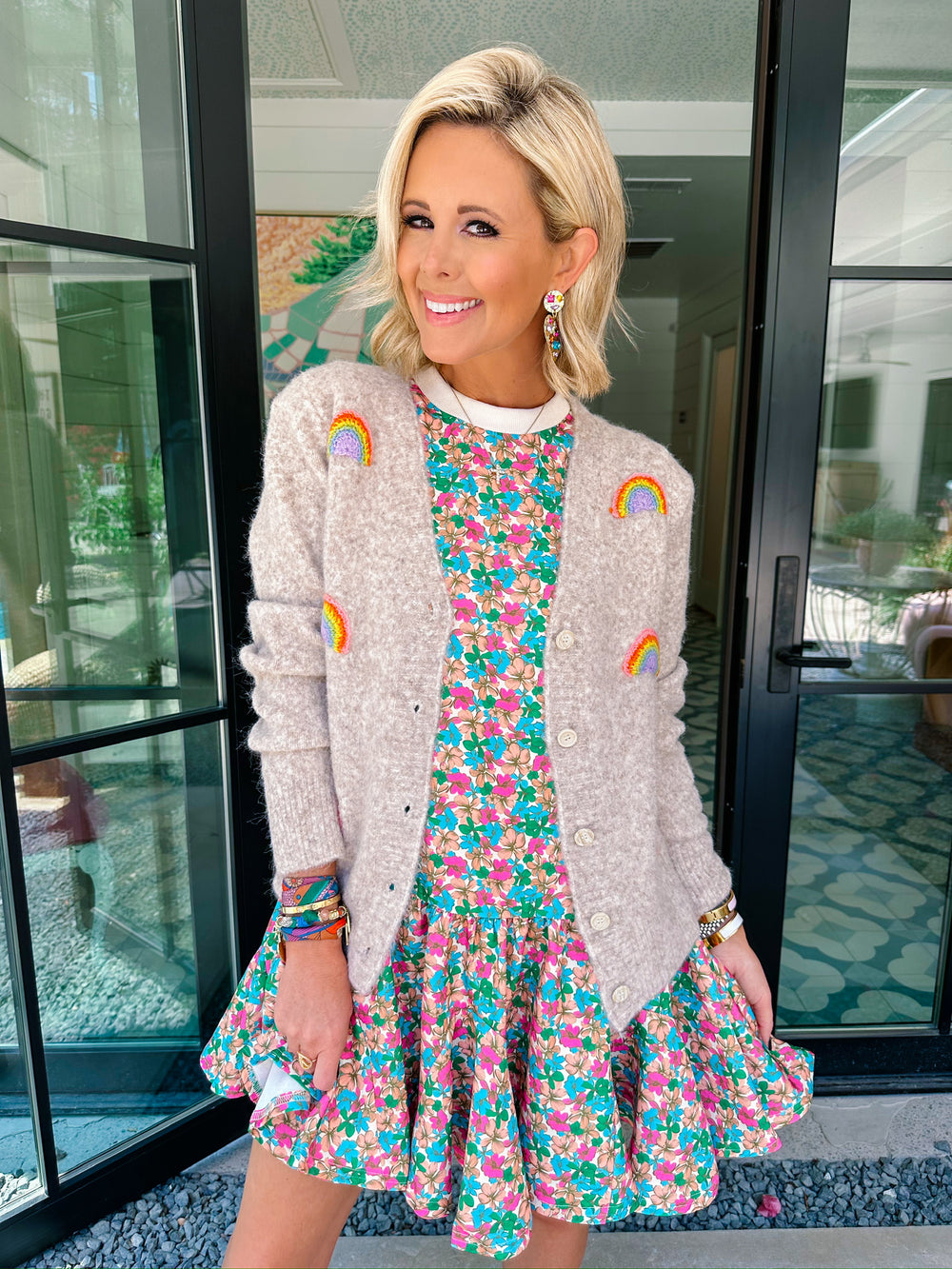 OVER THE RAINBOW CROCHET CARDIGAN - OATMEAL