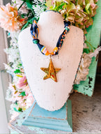 STELLA STAR SCARF NECKLACE - BLACK