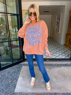 BEYOND THANKFUL BANDANA SWEATSHIRT - BROWN