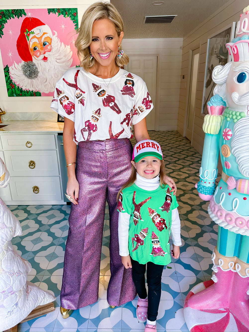 KIDS ELF ON A SHELF TEE - GREEN