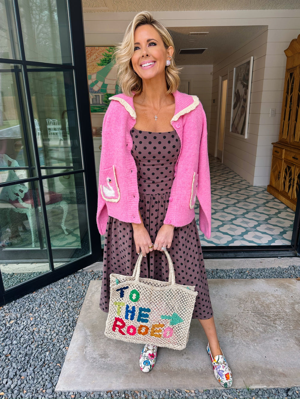 DOT A LOT ABOUT YOU MIDI DRESS - BROWN