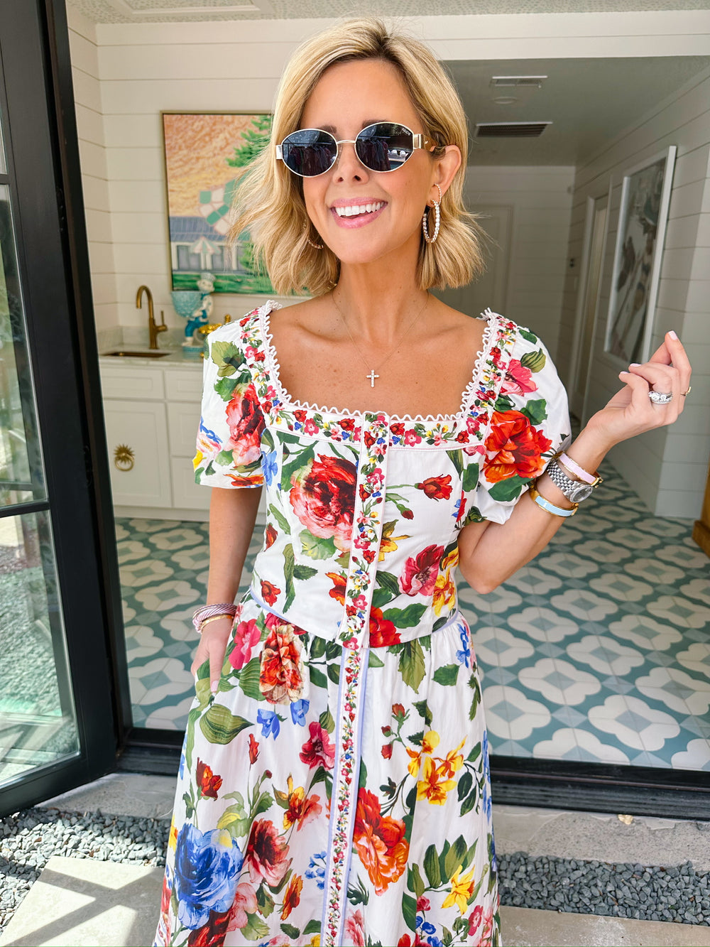 WRITTEN WITH LOVE FLORAL MIDI SKIRT SET