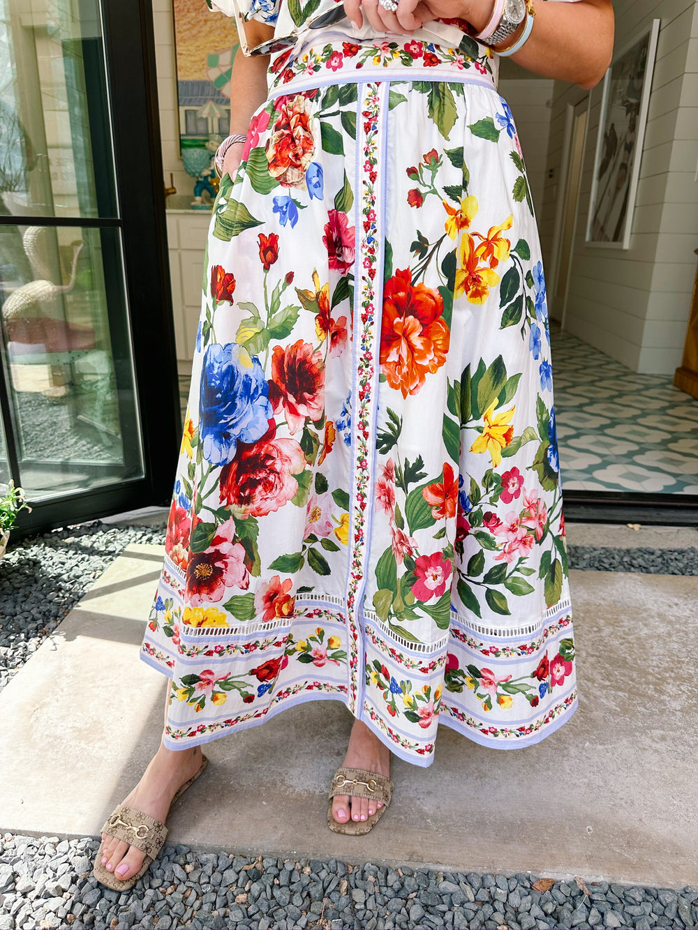 WRITTEN WITH LOVE FLORAL MIDI SKIRT SET