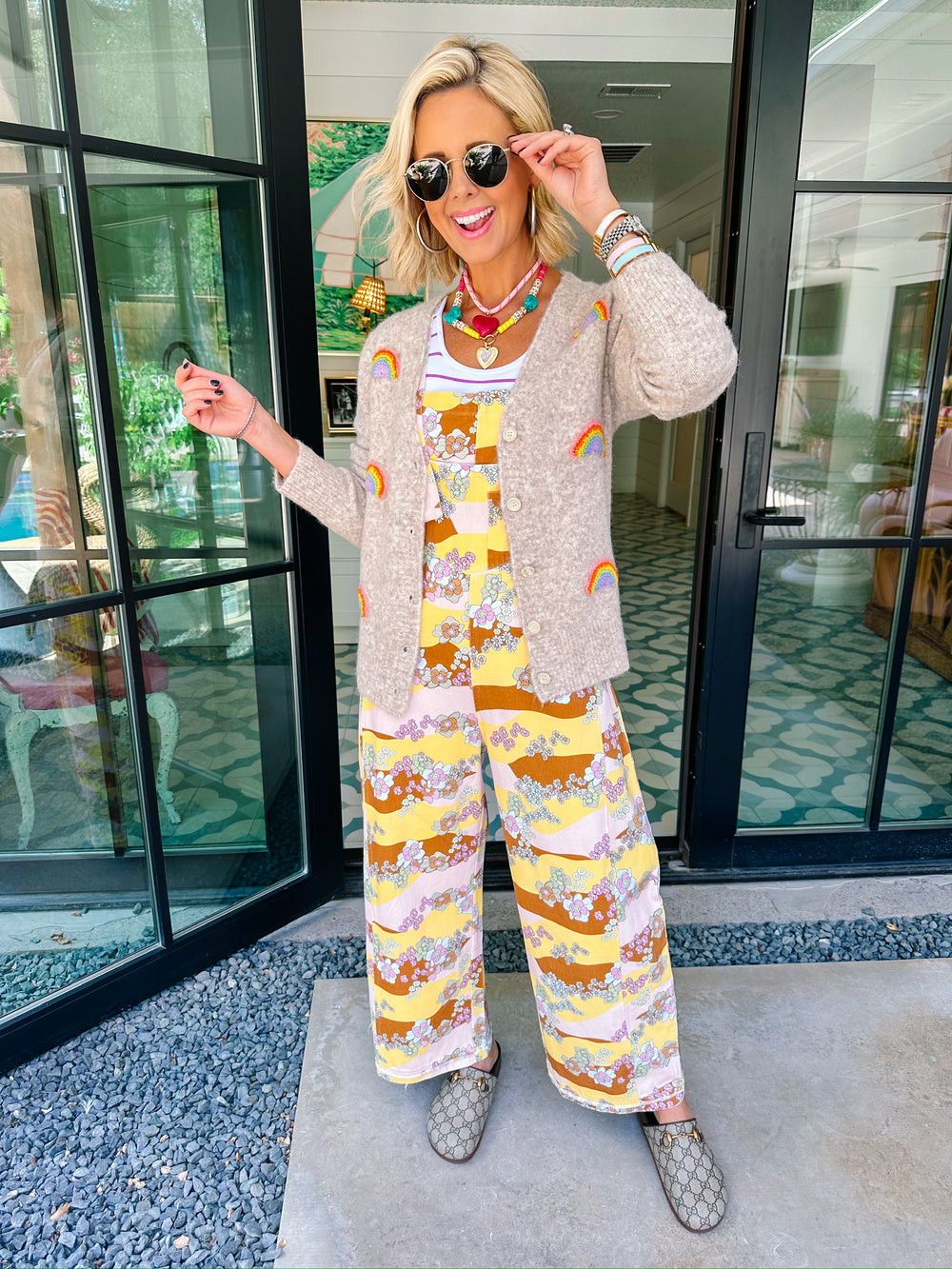 OVER THE RAINBOW CROCHET CARDIGAN - OATMEAL