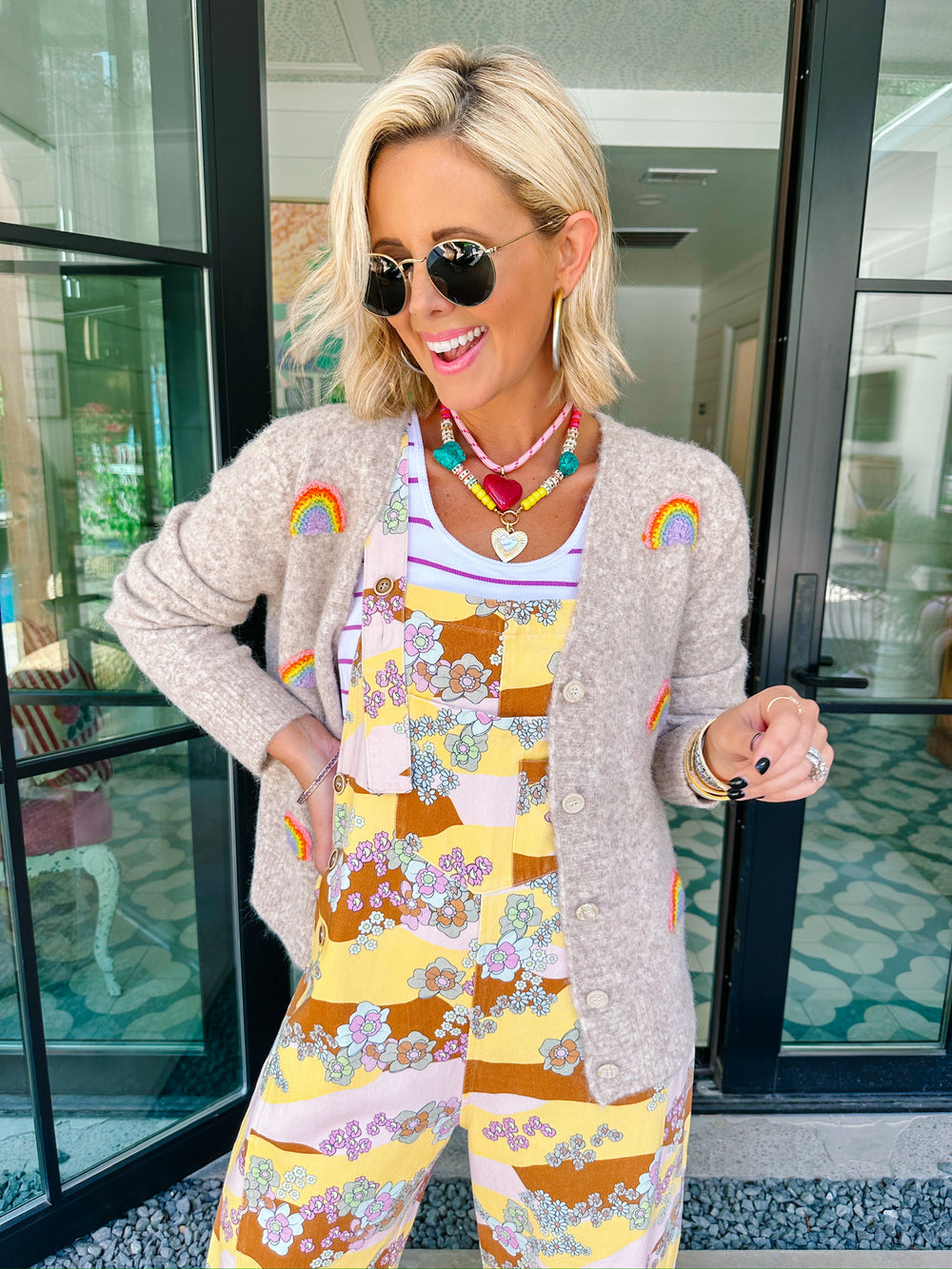 OVER THE RAINBOW CROCHET CARDIGAN - OATMEAL