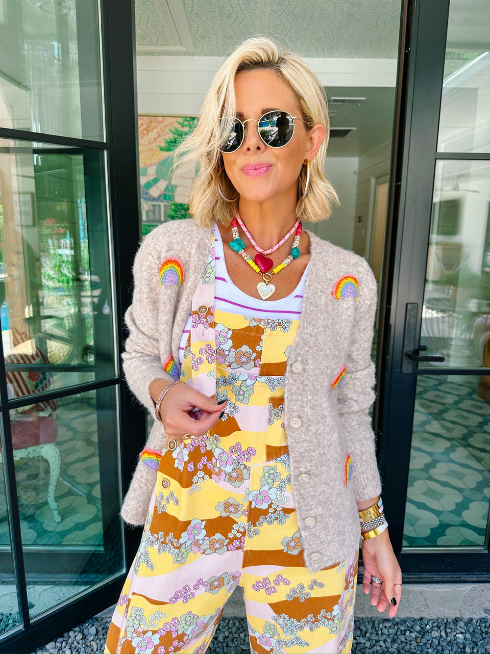 OVER THE RAINBOW CROCHET CARDIGAN - OATMEAL