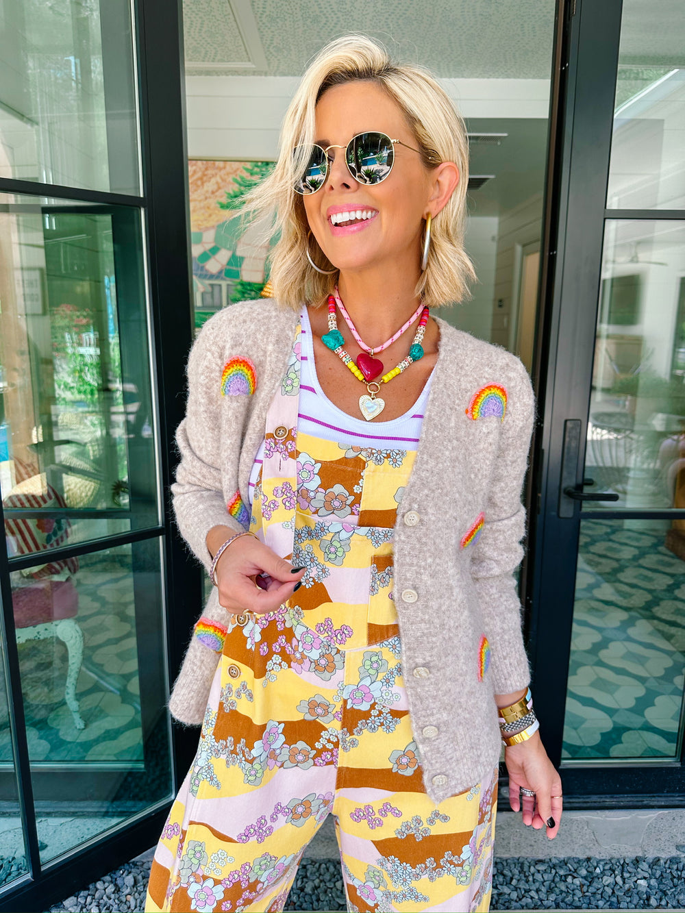 OVER THE RAINBOW CROCHET CARDIGAN - OATMEAL