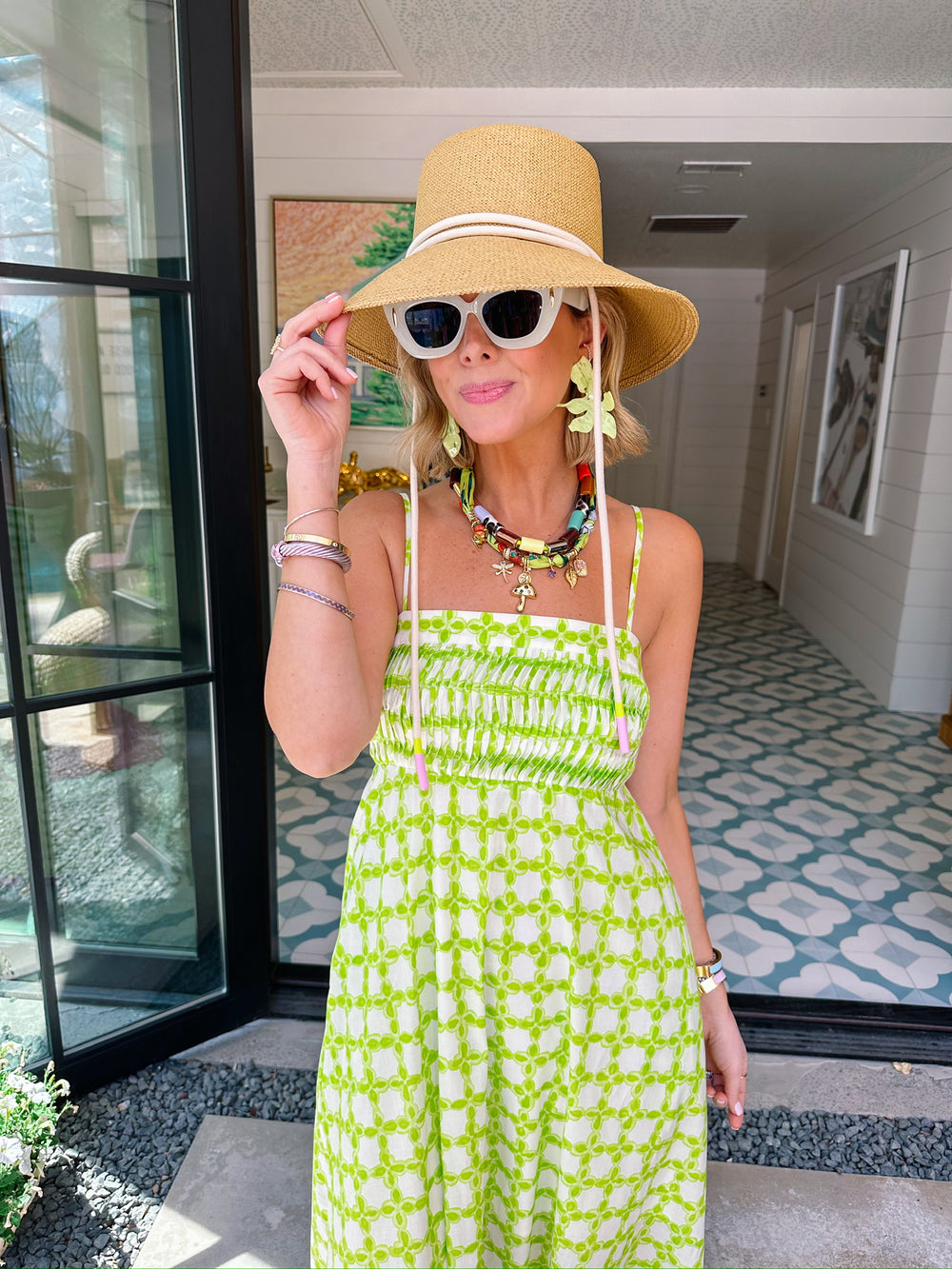 MEMORIES IN THE MAKING MIDI DRESS - CHARTREUSE