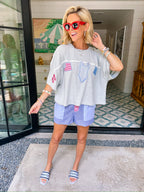 YOUR ALL AMERICAN SUMMER CLOTHESLINE TEE - GREY