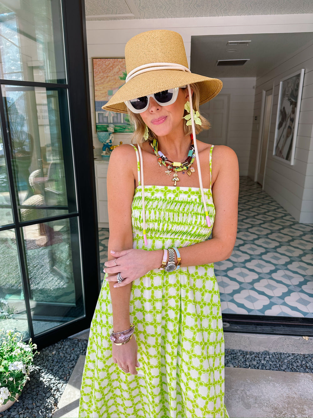 MEMORIES IN THE MAKING MIDI DRESS - CHARTREUSE