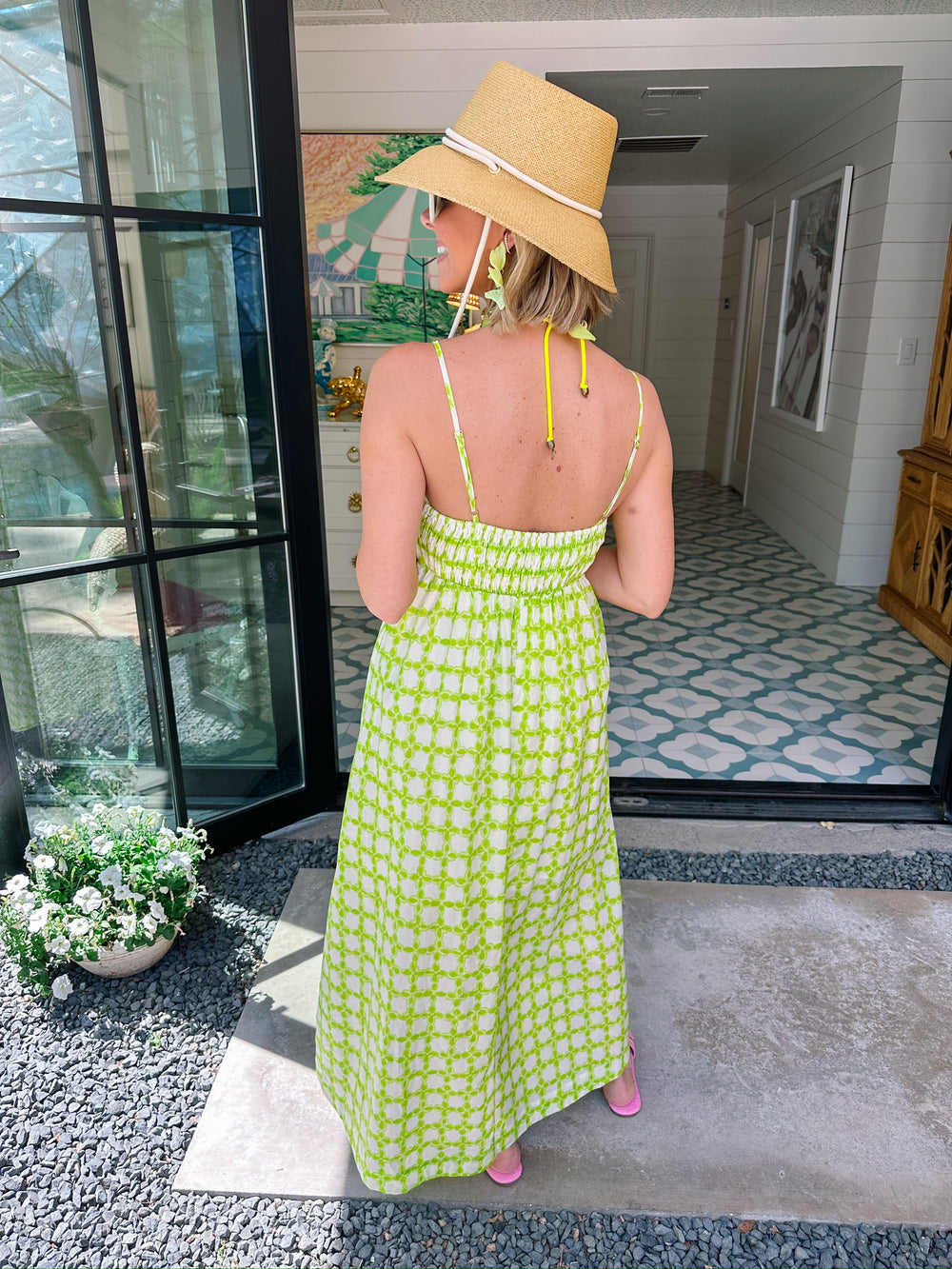 MEMORIES IN THE MAKING MIDI DRESS - CHARTREUSE