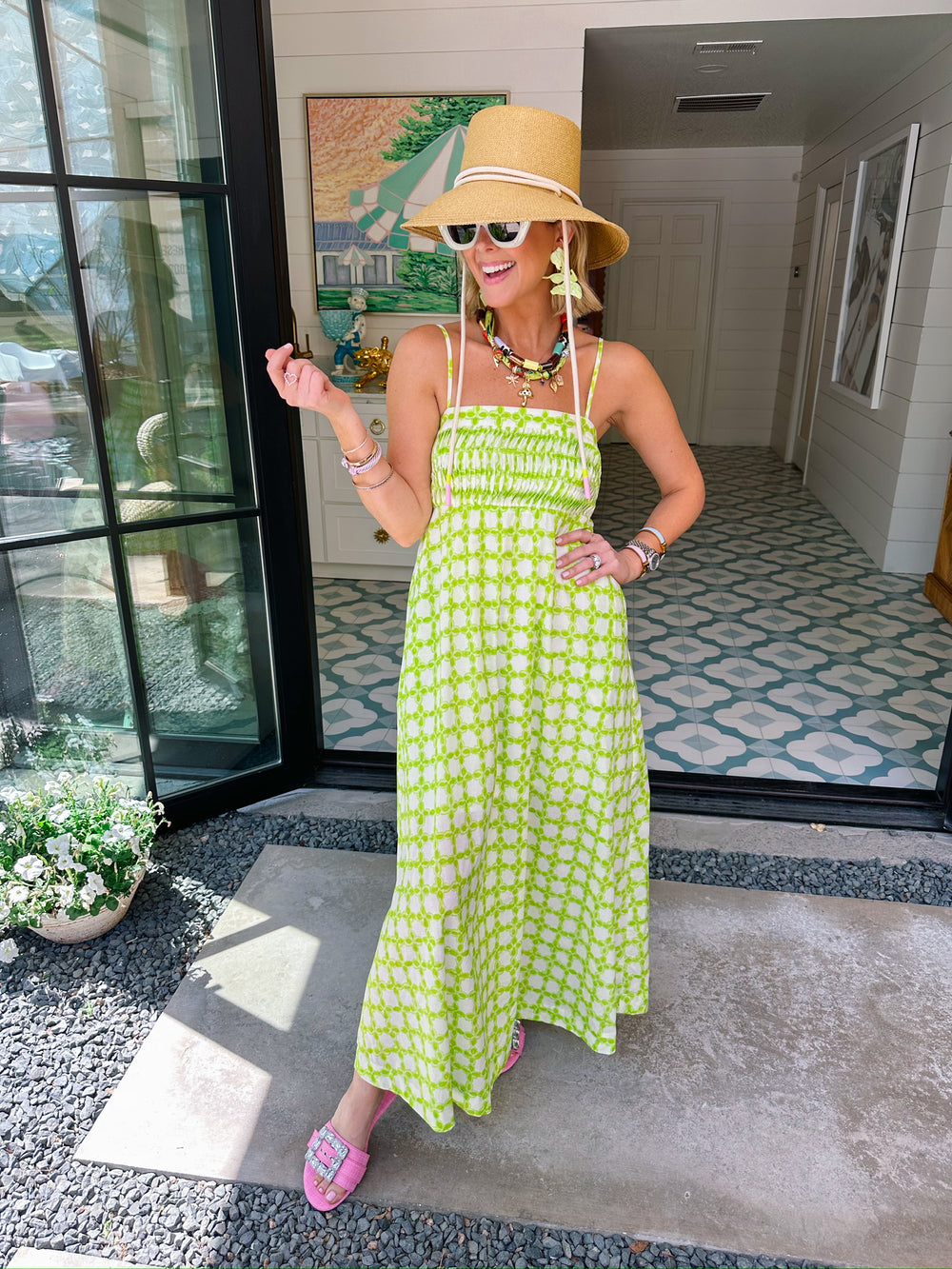 MEMORIES IN THE MAKING MIDI DRESS - CHARTREUSE