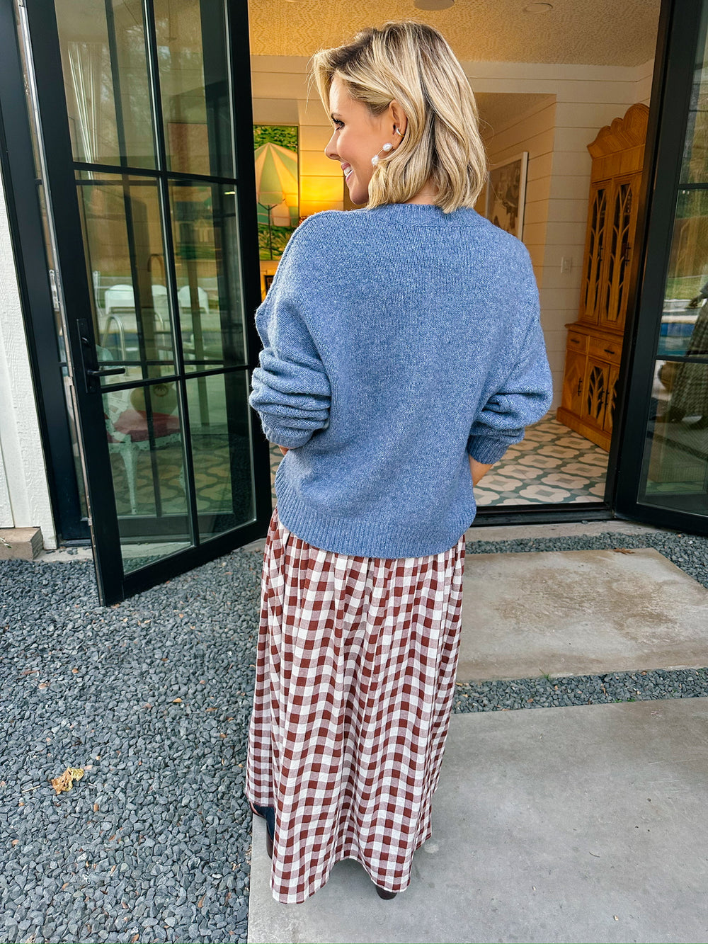 GONE FISHING BEAR SWEATER - BLUE