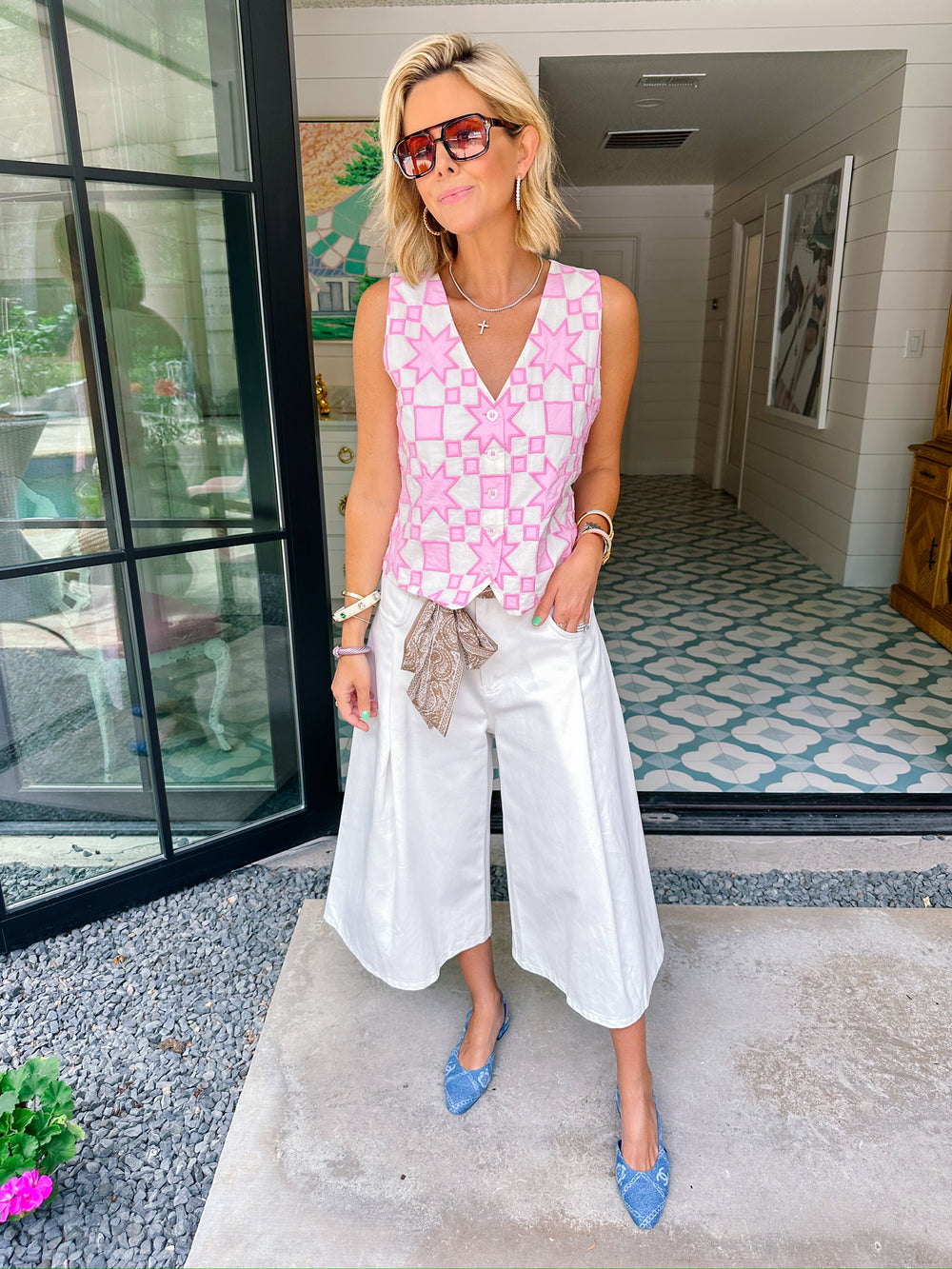 JANE QUILTED VEST - PINK