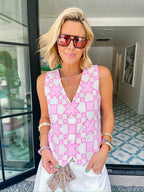 JANE QUILTED VEST - PINK