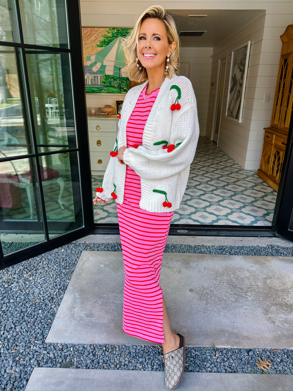 CHERRY ON TOP CARDIGAN - CREAM