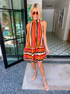 SUNSET OVER SEDONA HALTER DRESS
