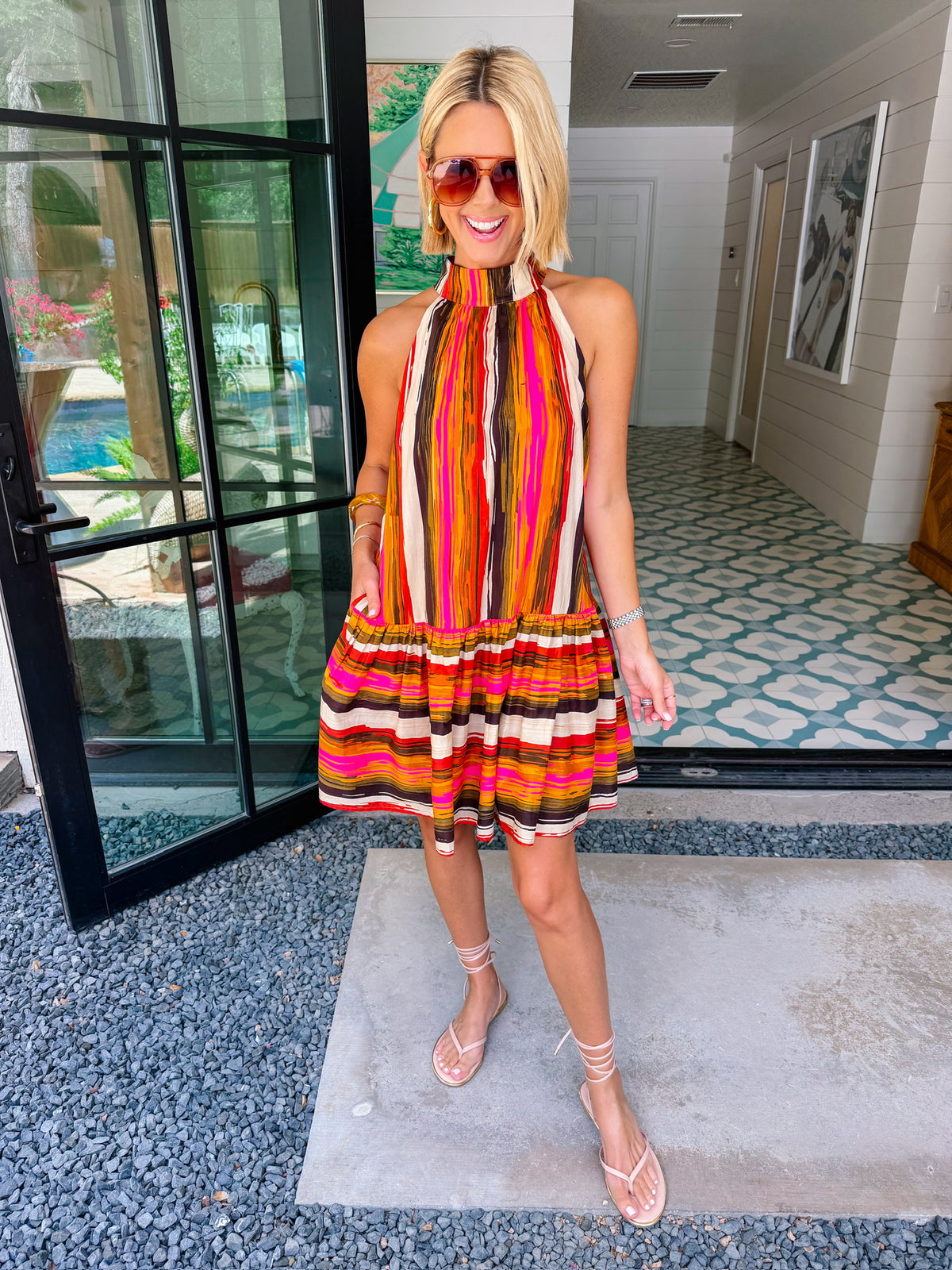 SUNSET OVER SEDONA HALTER DRESS