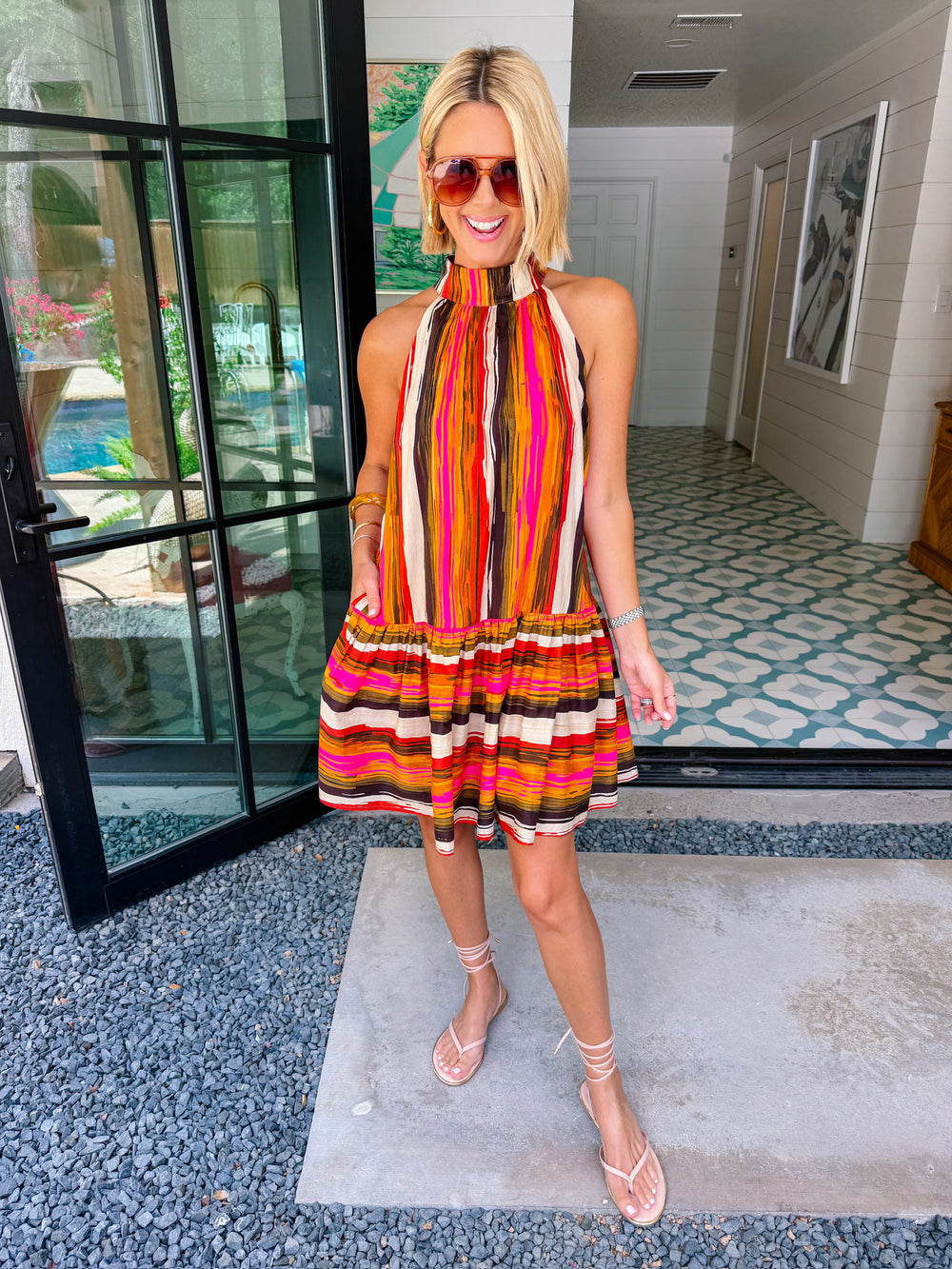 SUNSET OVER SEDONA HALTER DRESS