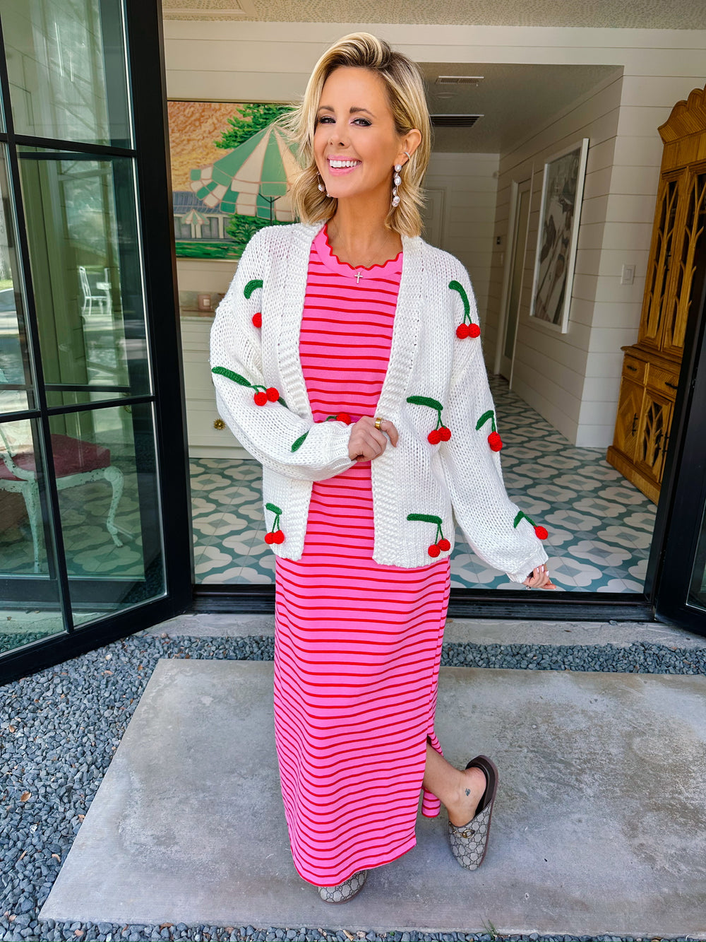 CHERRY ON TOP CARDIGAN - CREAM