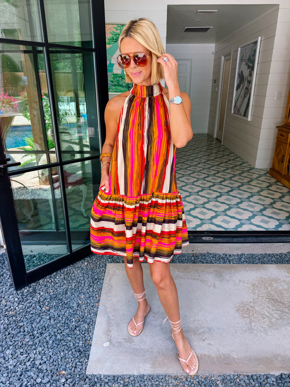 SUNSET OVER SEDONA HALTER DRESS