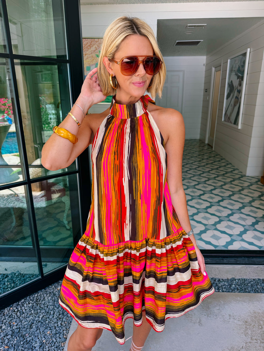 SUNSET OVER SEDONA HALTER DRESS