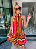 SUNSET OVER SEDONA HALTER DRESS