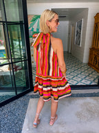 SUNSET OVER SEDONA HALTER DRESS
