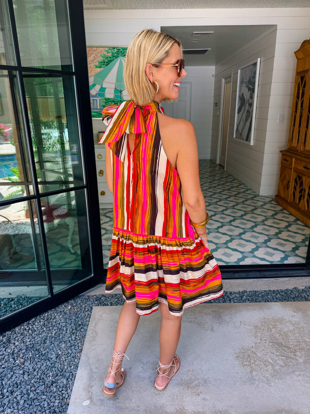 SUNSET OVER SEDONA HALTER DRESS