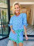 PATIO SIPPIN POLKA DOT WRAP SKORT SET - BLUE