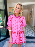 PATIO SIPPIN POLKA DOT WRAP SKORT SET - PINK