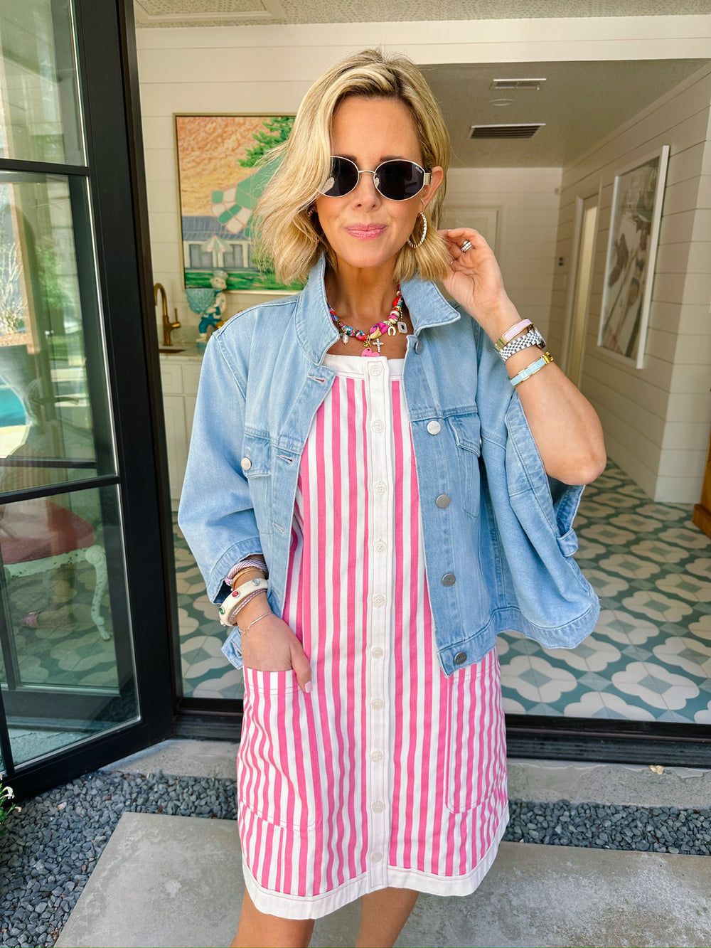 CLEO CAPE DENIM JACKET