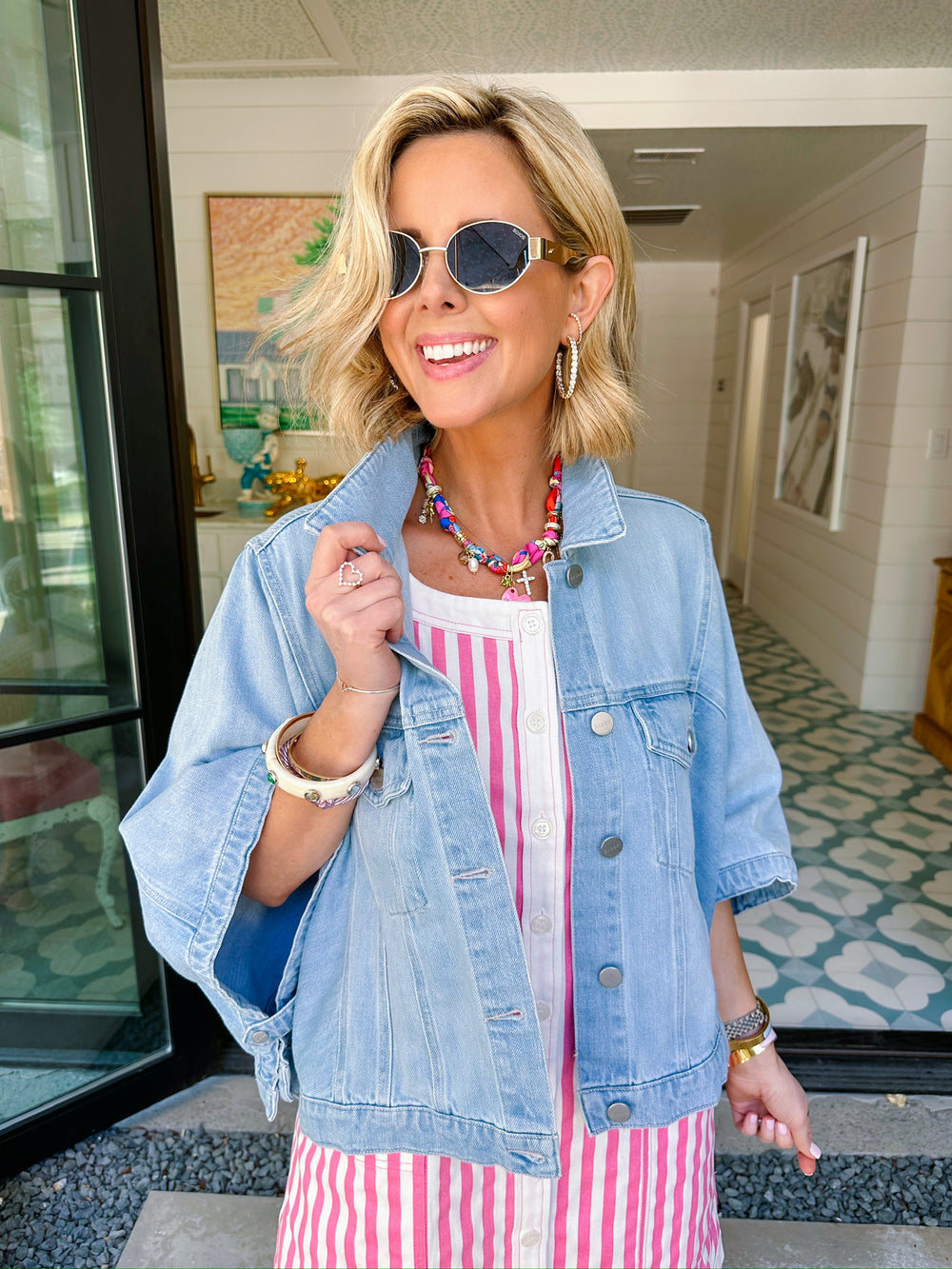 CLEO CAPE DENIM JACKET