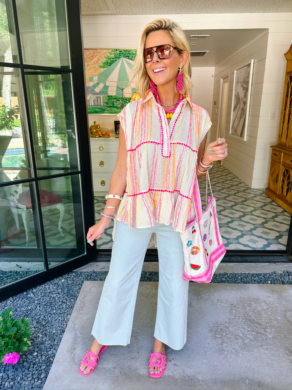 CAME TOGETHER STITCH STRIPE TOP