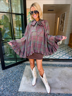 CHEYENNE COLORBLOCK DENIM SKIRT - BLACK/BROWN