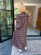 HAVE GRACE IN ALL THINGS GEOMETRIC OGEE FLORAL MIDI DRESS - BLACK
