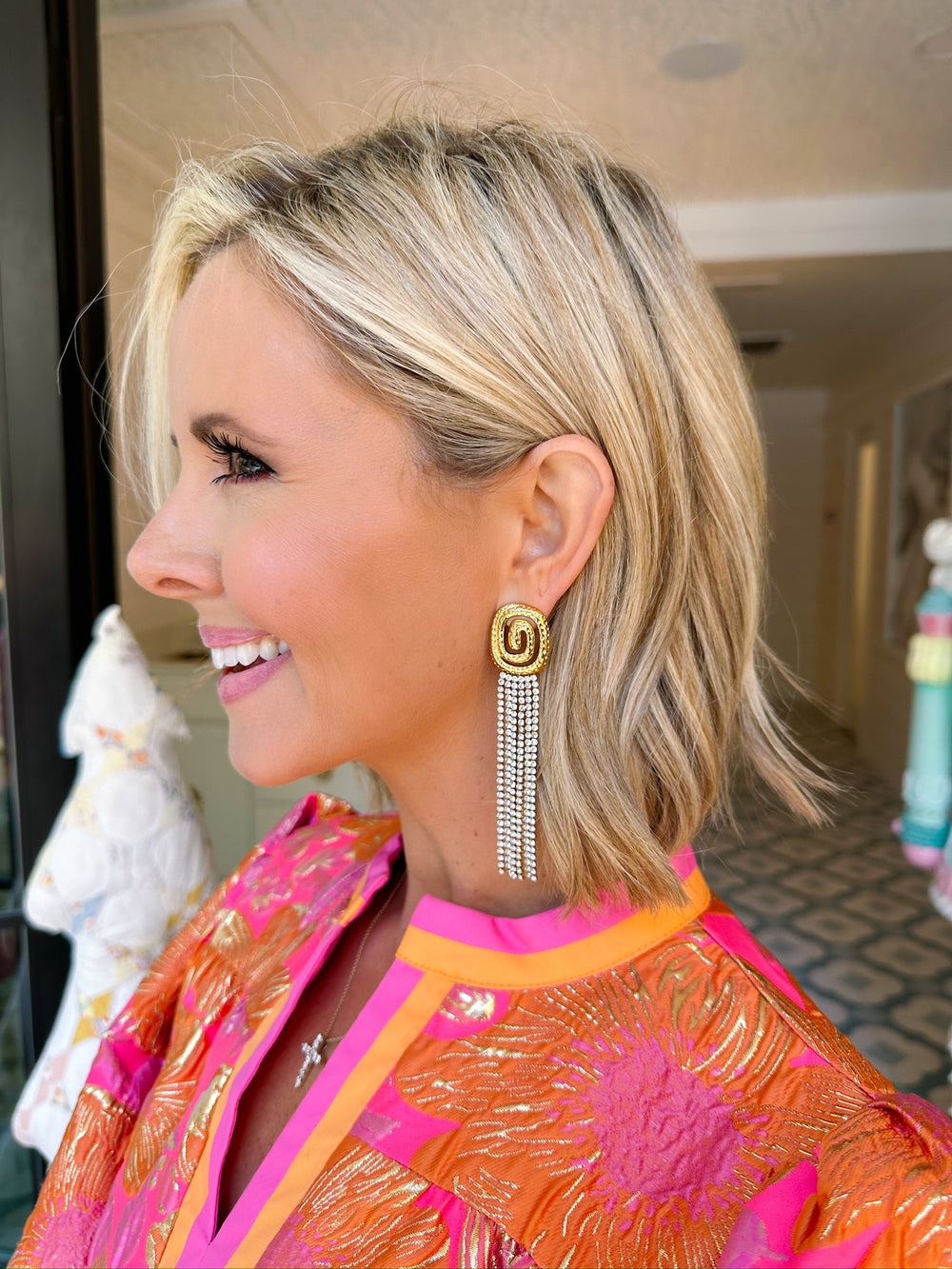 ATHENA SWIRL FRINGE EARRING