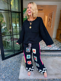 COME AS YOU ARE CROCHET PANT SET - BLACK