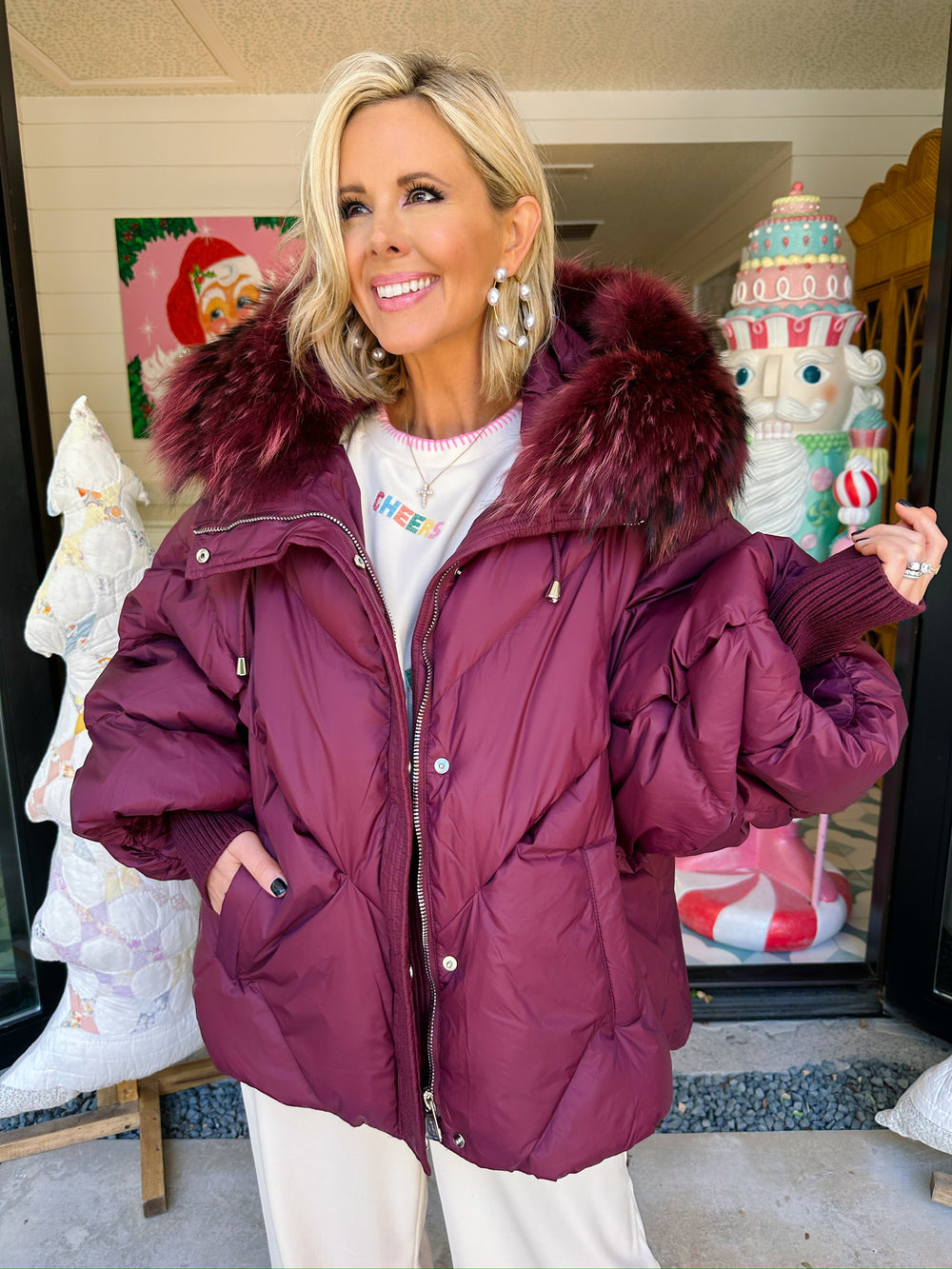 POLAR PURSUIT PUFFER JACKET - WINE