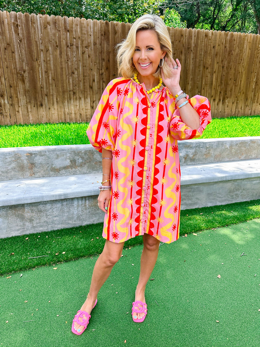 HEAT WAVE BUTTON UP SUN DRESS - PINK