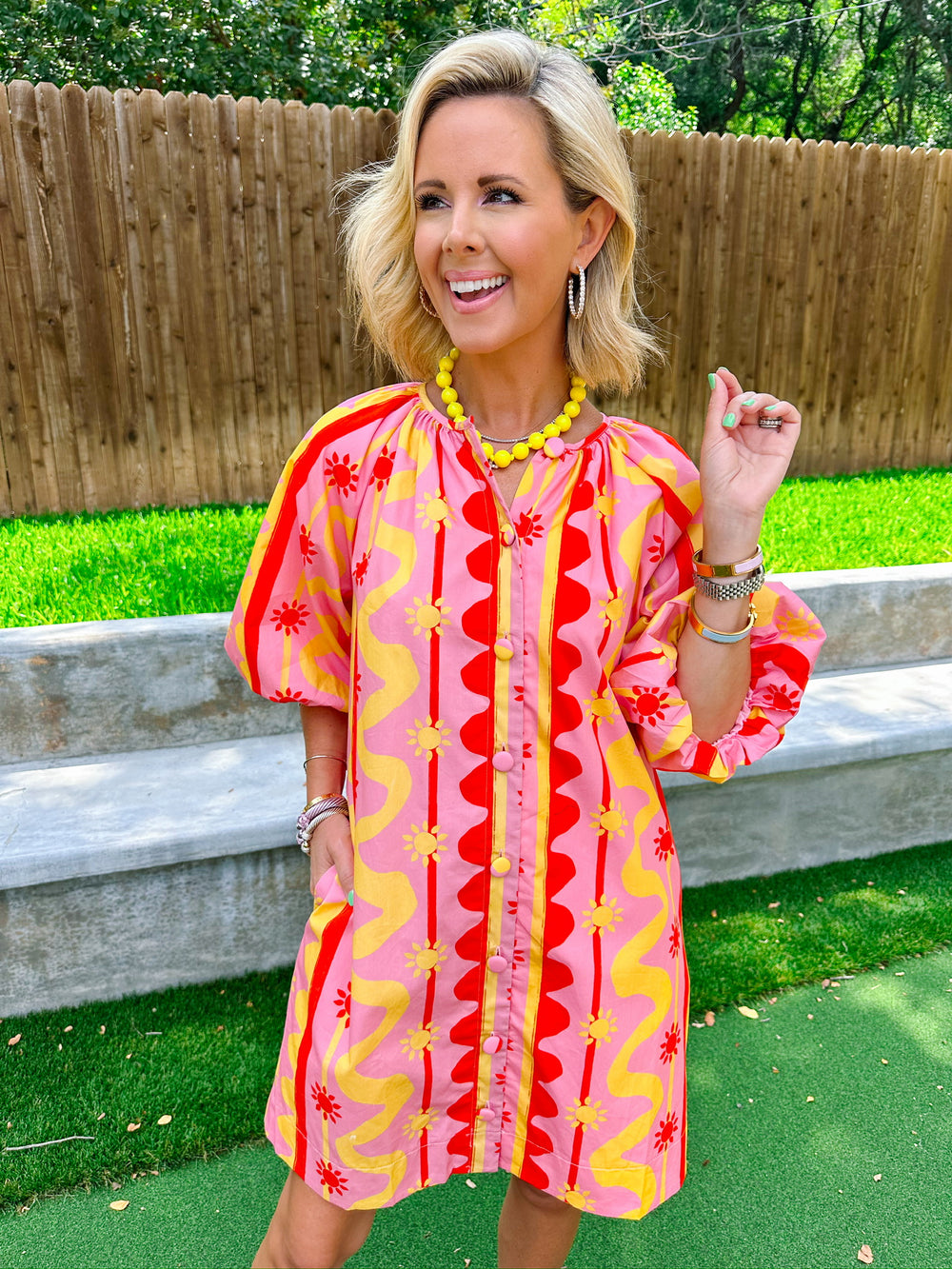 HEAT WAVE BUTTON UP SUN DRESS - PINK