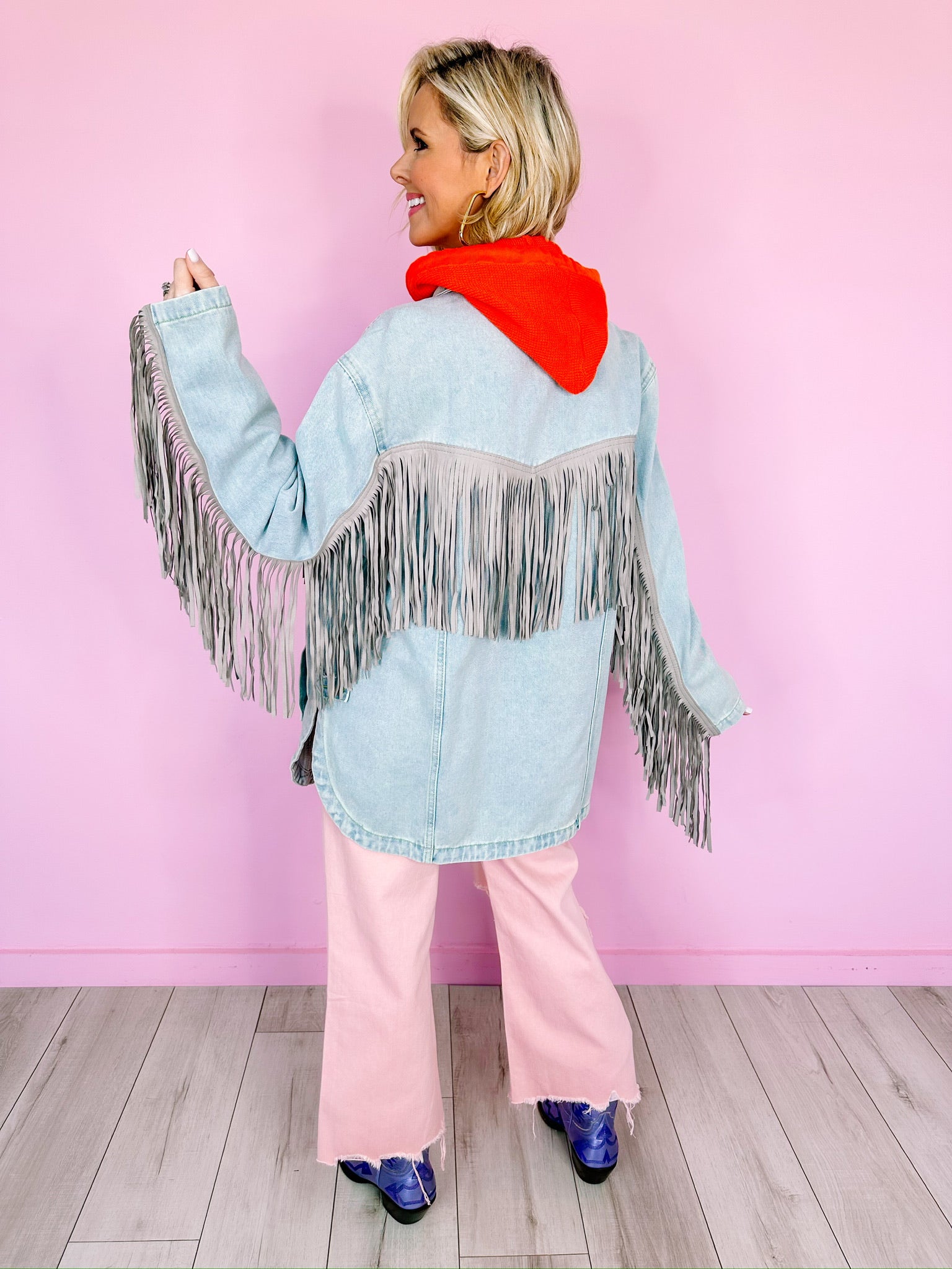 SPUR OF THE MOMENT FRINGE DENIM JACKET