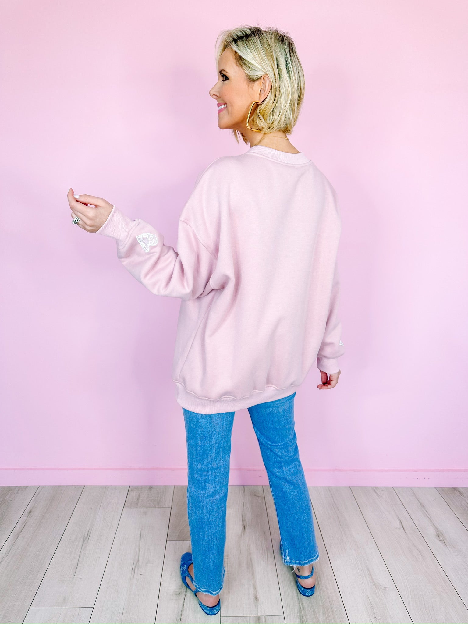 ROMANTIC LACE SWEATSHIRT - PINK