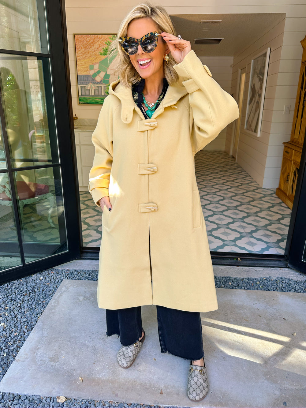 DAPHNE DUFFLE COAT - YELLOW