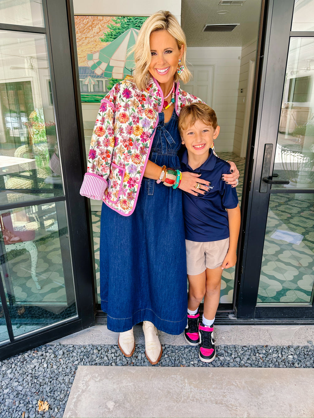 FRESH FLORALS QUILTED JACKET - PINK