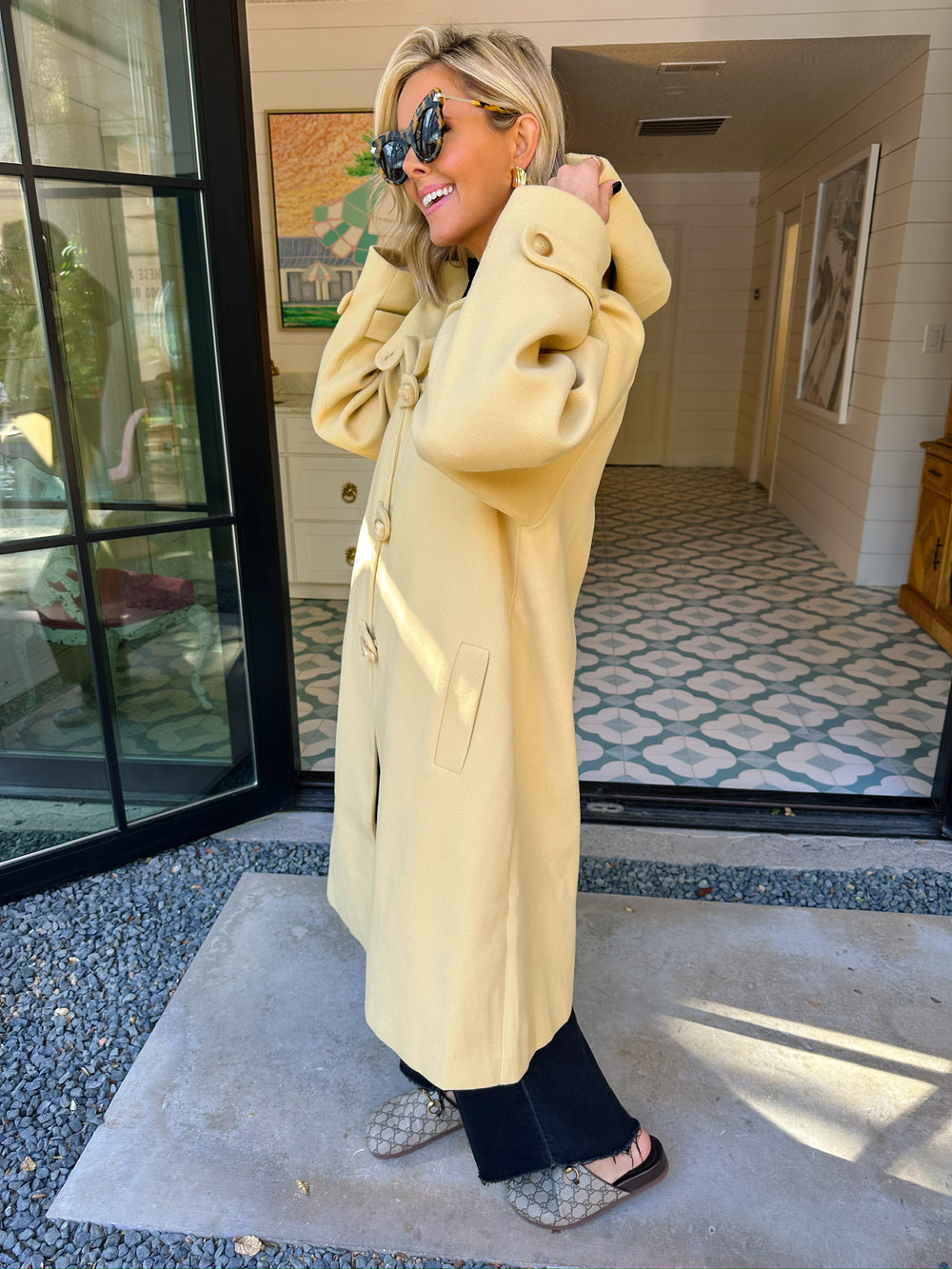 DAPHNE DUFFLE COAT - YELLOW