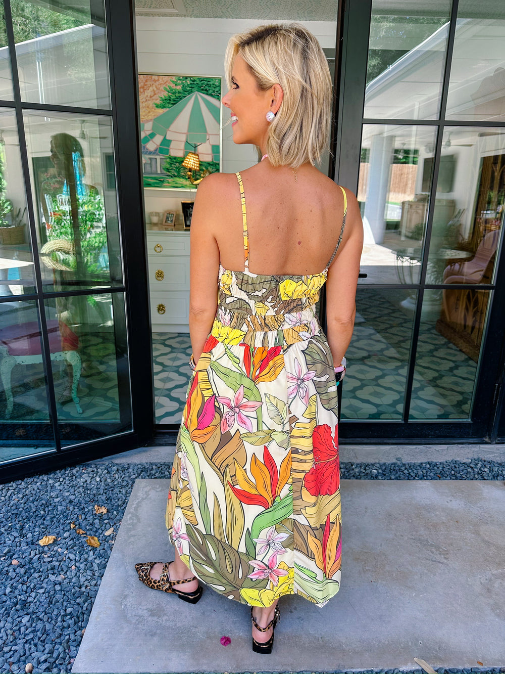 ESCAPE TO PARADISE SMOCKED MAXI DRESS