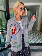LASSO YOU IN ZIP UP SWEATER CARDIGAN - GREY