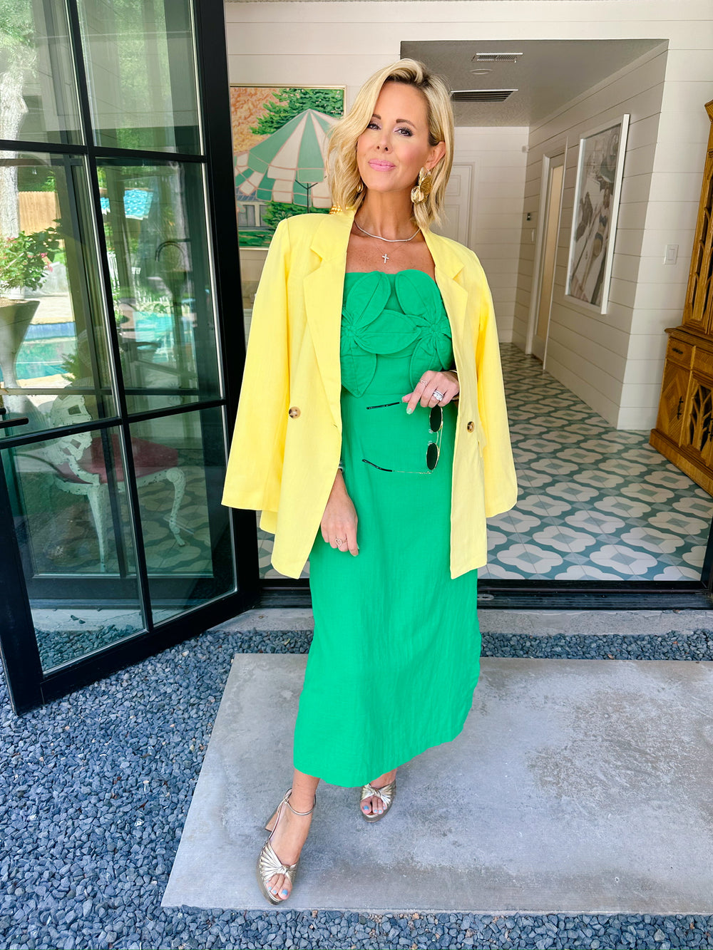 LET'S CIRCLE BACK BLAZER - YELLOW