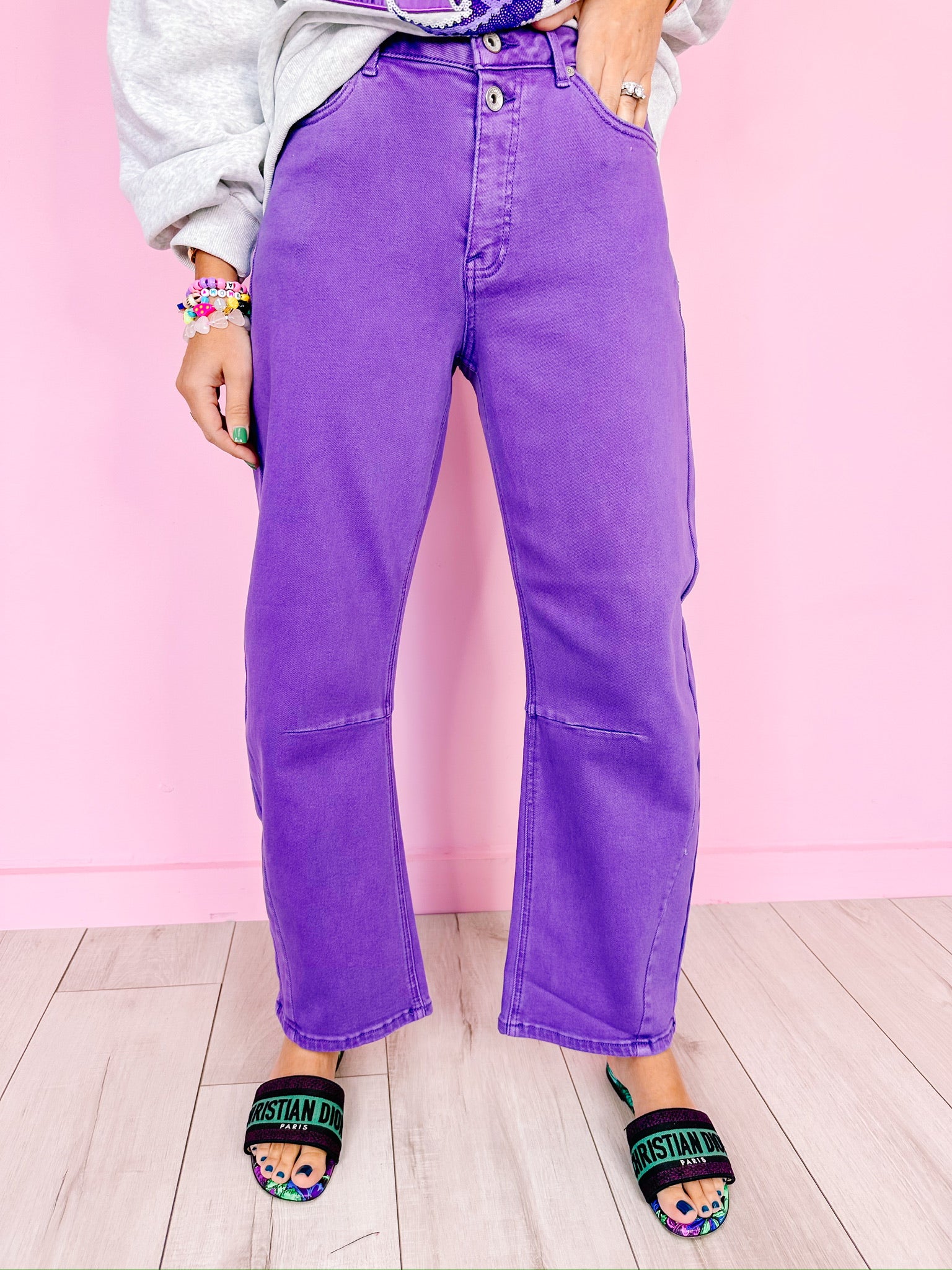 BROOKE BARREL JEANS - PURPLE